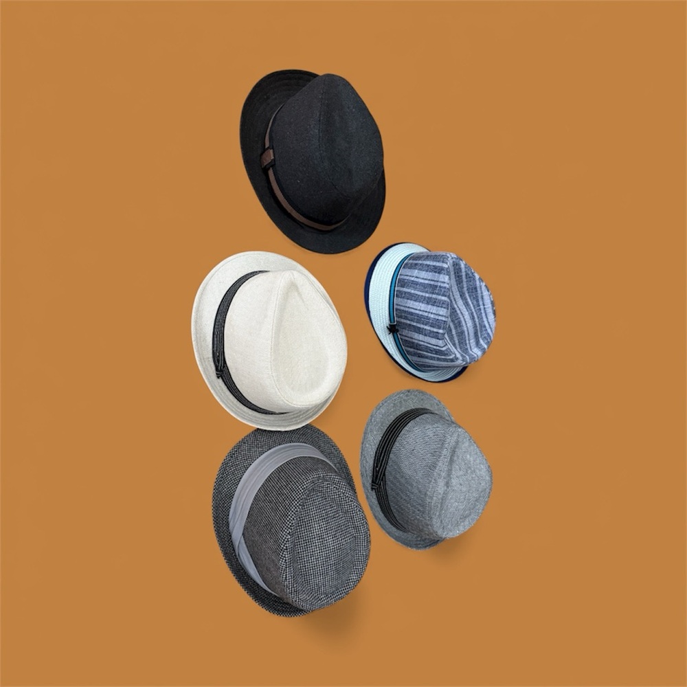 Stylish Fedora Hat Collection set of 5 EUC Stetson, Cremieux, Stacy Adams